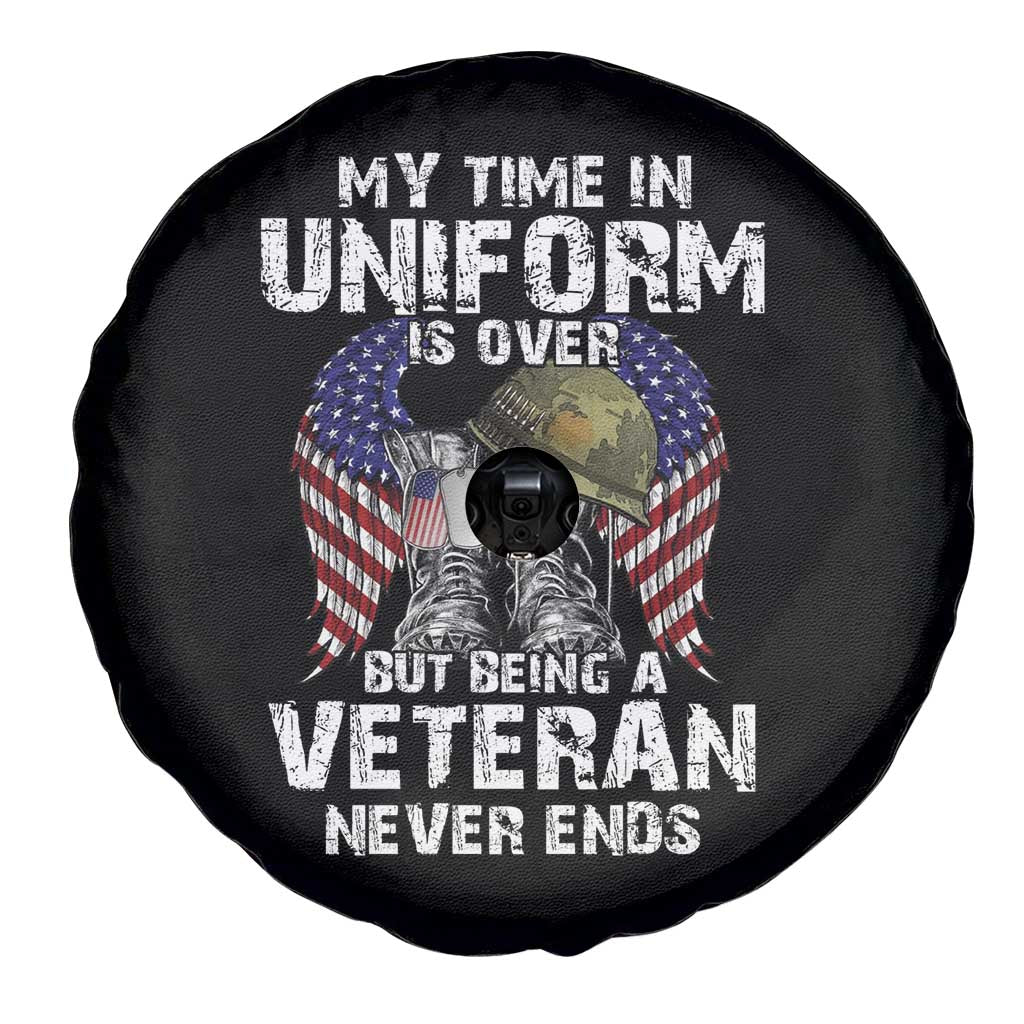 Veterans Spare Tire Cover My Time In Uniform Is Over But Being A Veteran Never Dies