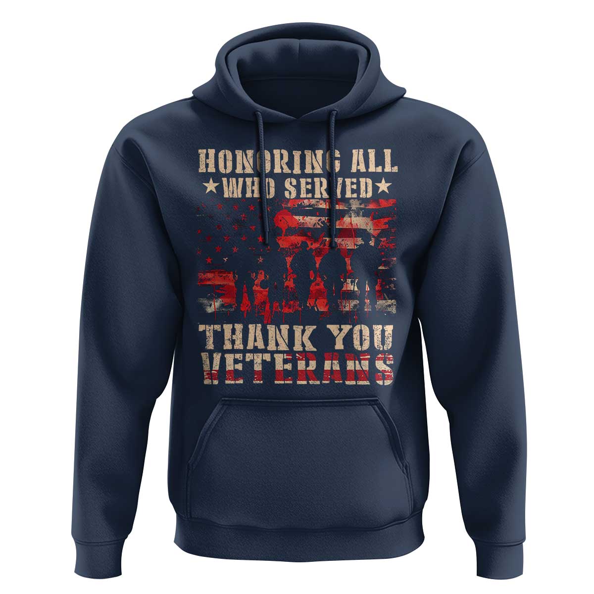 Veterans Day Hoodie Honoring All Who Served Thank You Veterans American Flag