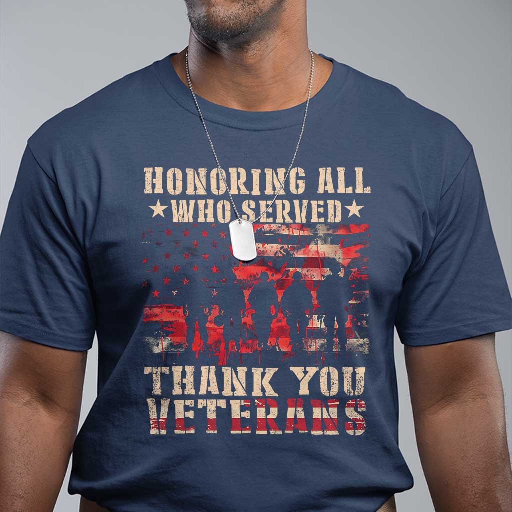 Veterans Day T Shirt Honoring All Who Served Thank You Veterans American Flag - Wonder Print Shop