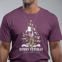 Veteran Day Xmas T Shirt Merry Veteran Christmas Fir Tree Dog Tag Combat Shoes - Wonder Print Shop