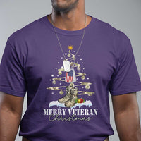 Veteran Day Xmas T Shirt Merry Veteran Christmas Fir Tree Dog Tag Combat Shoes - Wonder Print Shop