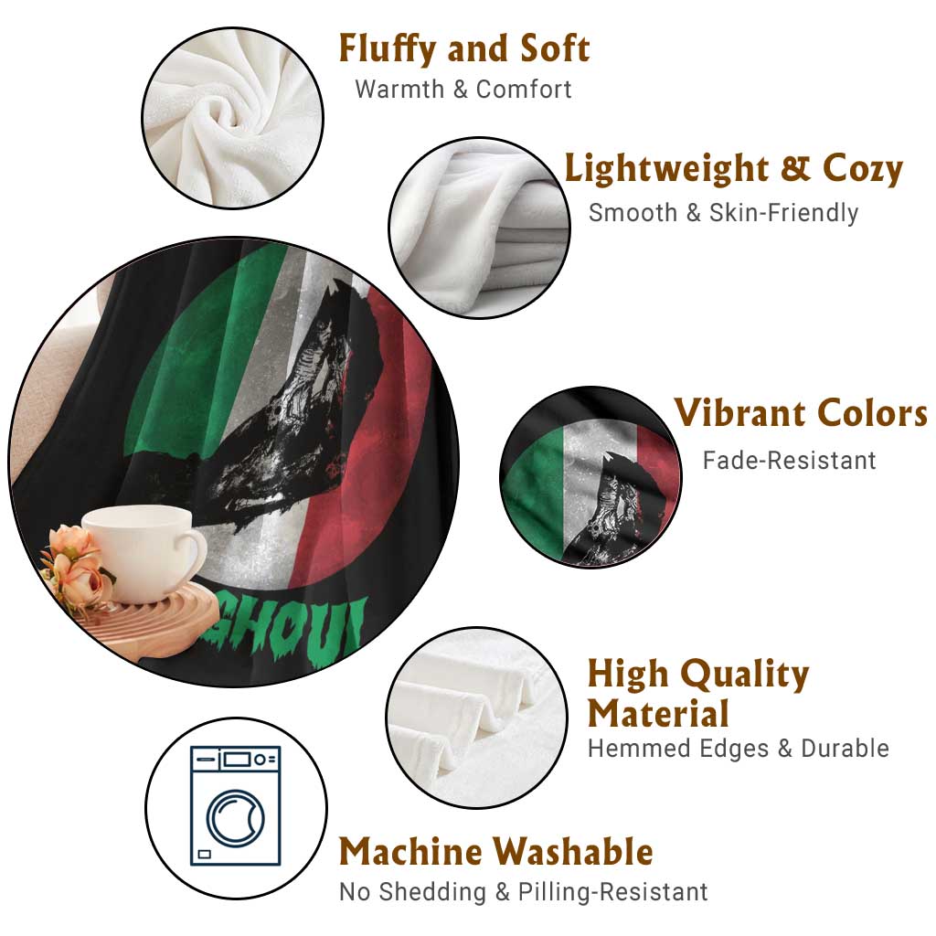Funny Halloween Throw Blanket Gabaghoul Zombie Hand Moon Italian Flag Moon - Wonder Print Shop