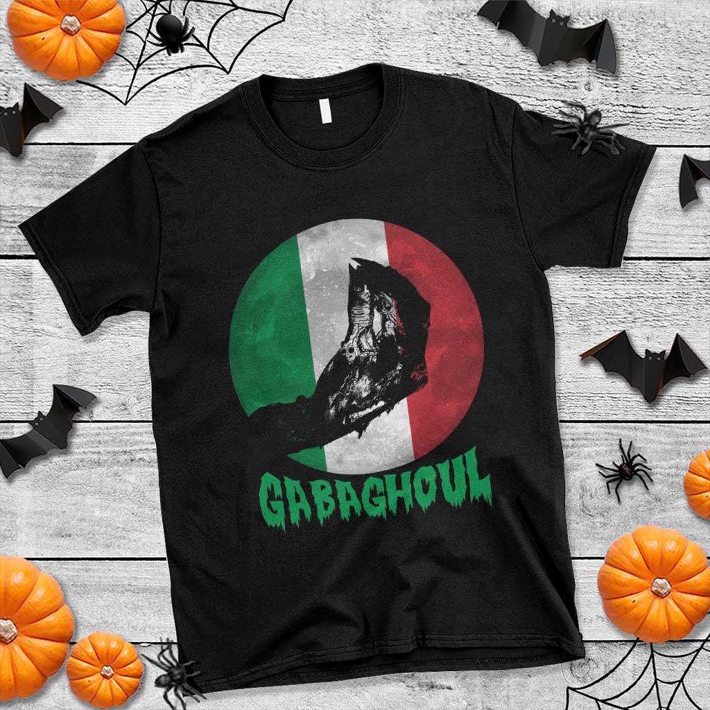 Funny Halloween T Shirt Gabaghoul Zombie Hand Moon Italian Flag Moon - Wonder Print Shop