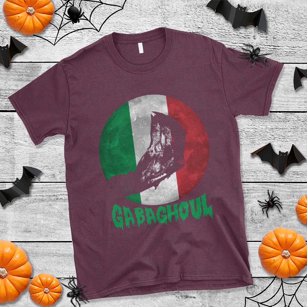 Funny Halloween T Shirt Gabaghoul Zombie Hand Moon Italian Flag Moon - Wonder Print Shop