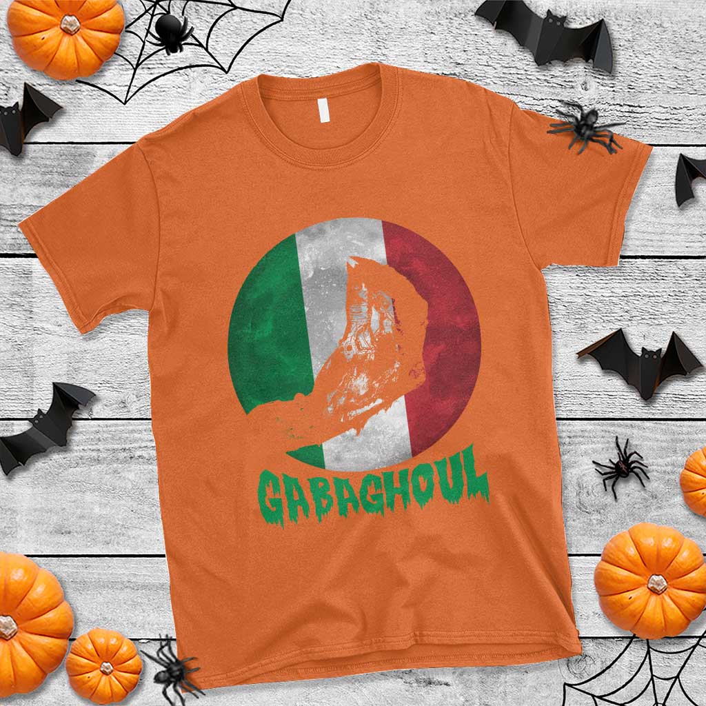 Funny Halloween T Shirt Gabaghoul Zombie Hand Moon Italian Flag Moon - Wonder Print Shop