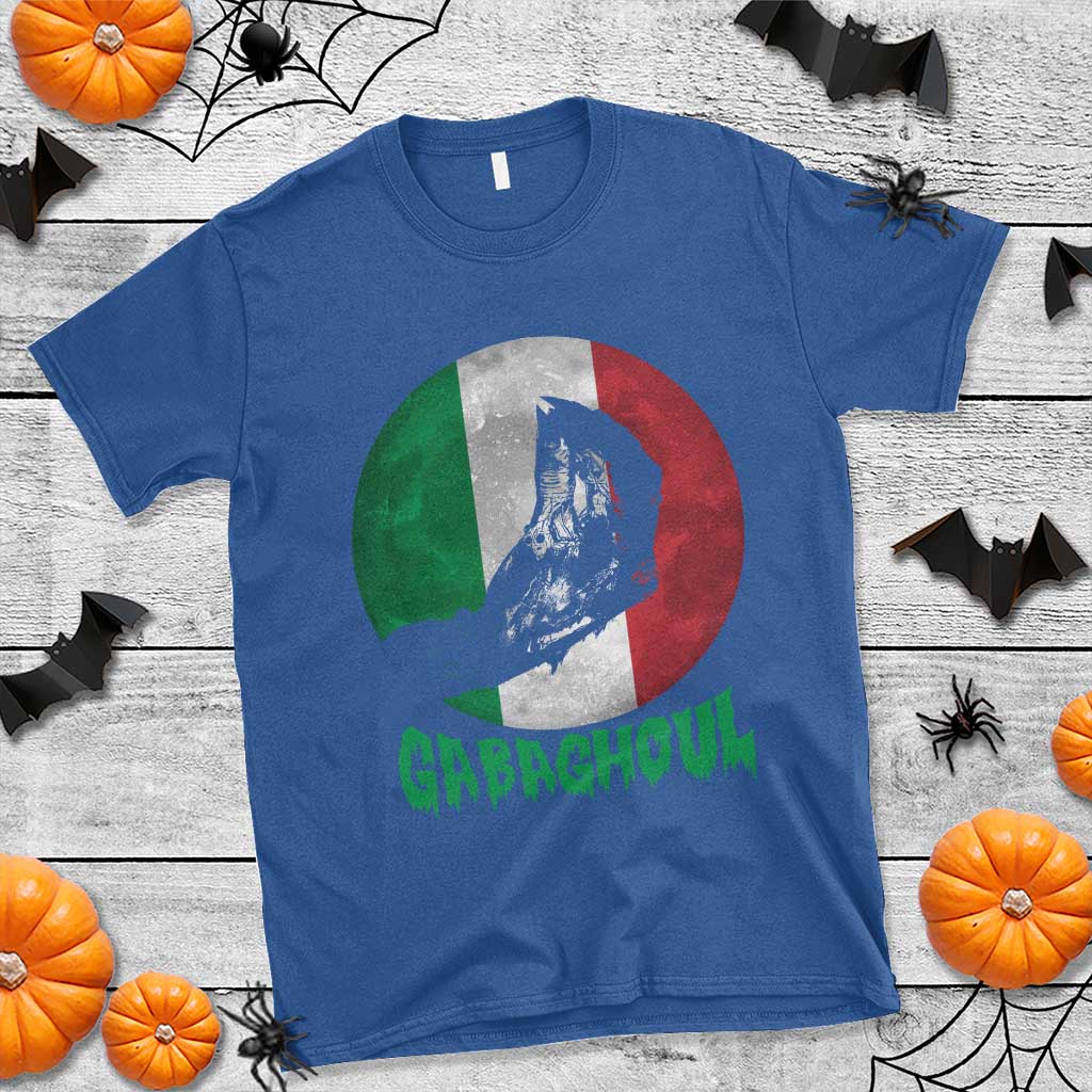 Funny Halloween T Shirt Gabaghoul Zombie Hand Moon Italian Flag Moon - Wonder Print Shop