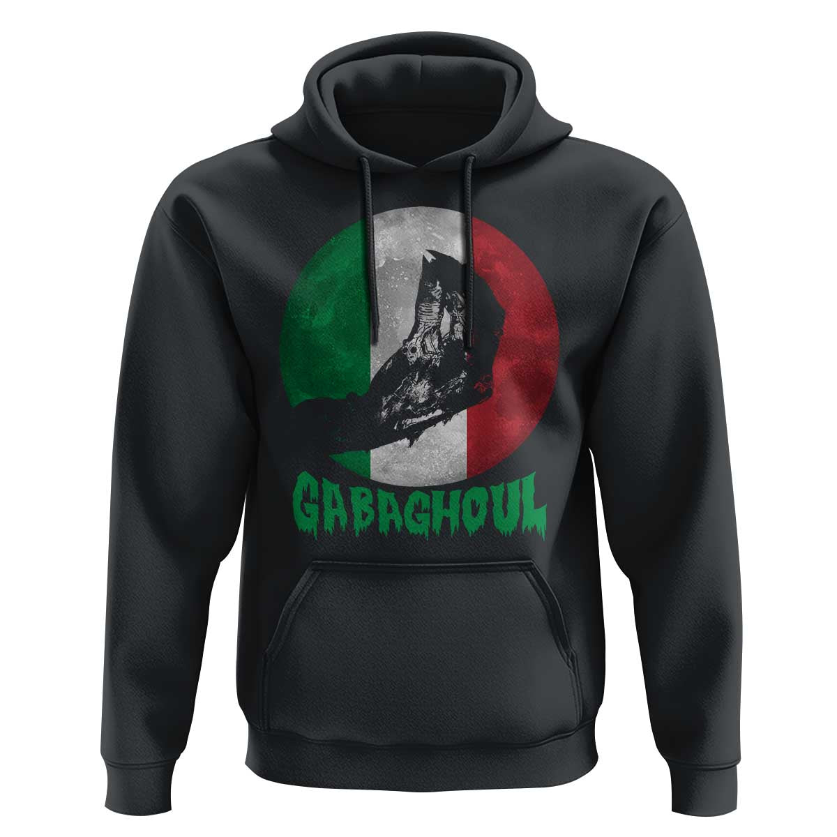 Funny Halloween Hoodie Gabaghoul Zombie Hand Moon Italian Flag Moon