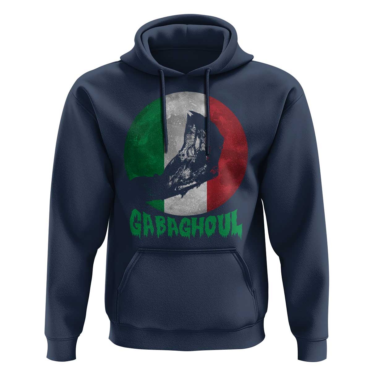 Funny Halloween Hoodie Gabaghoul Zombie Hand Moon Italian Flag Moon