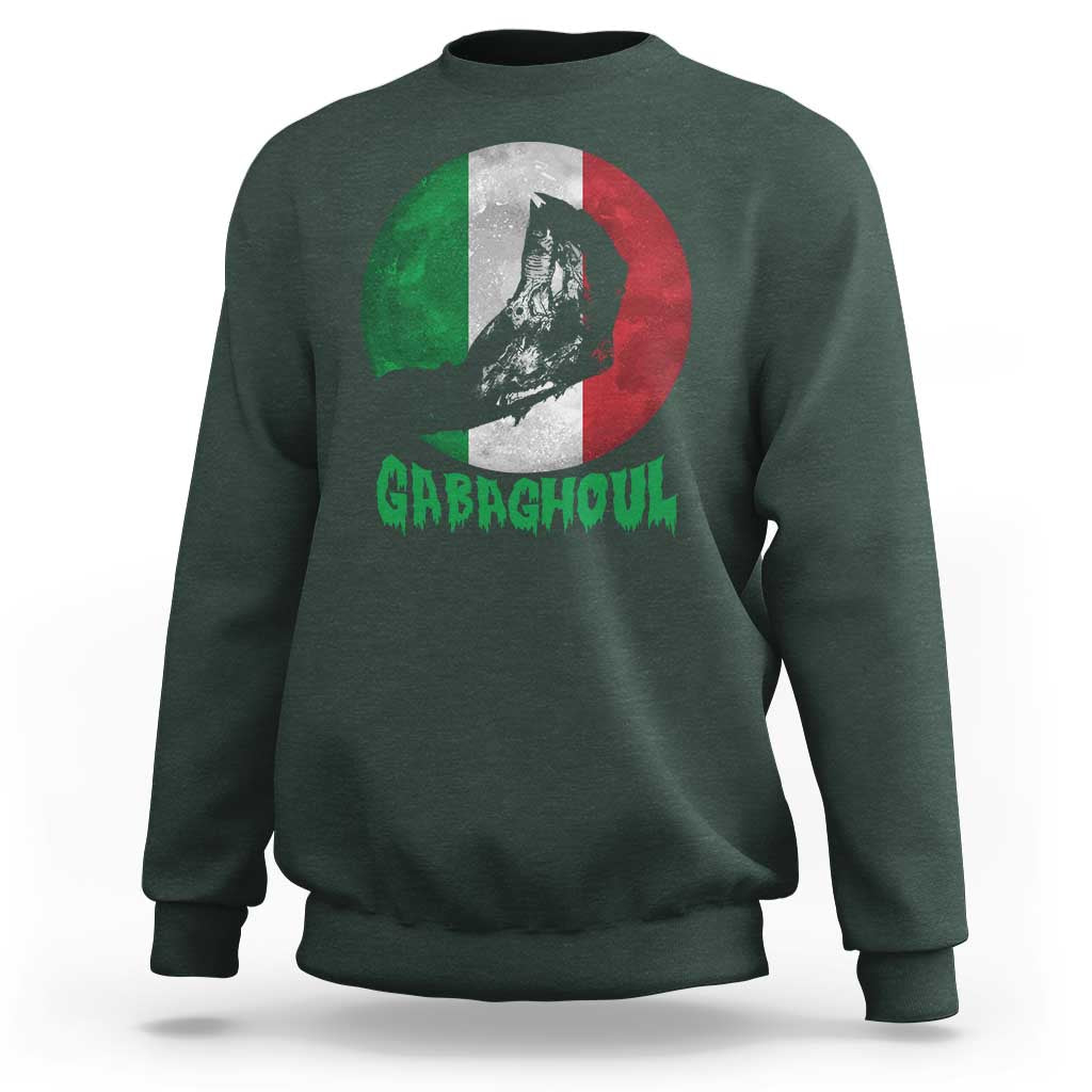 Funny Halloween Sweatshirt Gabaghoul Zombie Hand Moon Italian Flag Moon - Wonder Print Shop