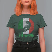 Funny Halloween T Shirt For Women Gabaghoul Zombie Hand Moon Italian Flag Moon - Wonder Print Shop