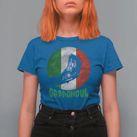 Funny Halloween T Shirt For Women Gabaghoul Zombie Hand Moon Italian Flag Moon - Wonder Print Shop