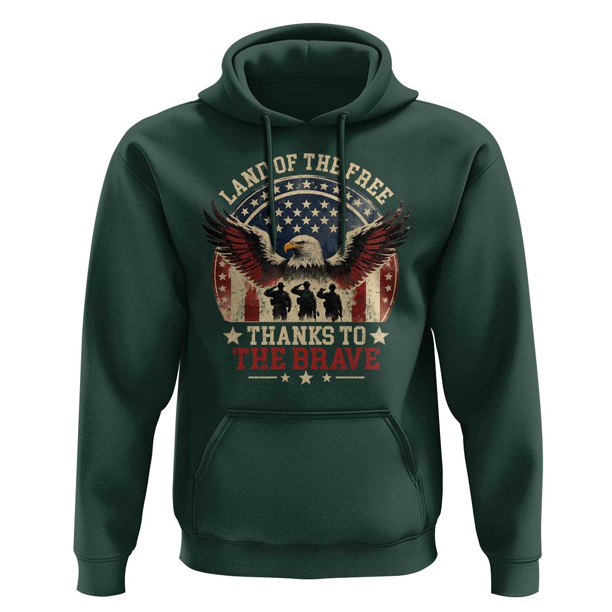 Veterans Hoodie Land Of The Free Thanks To The Brave American Flag Eagle