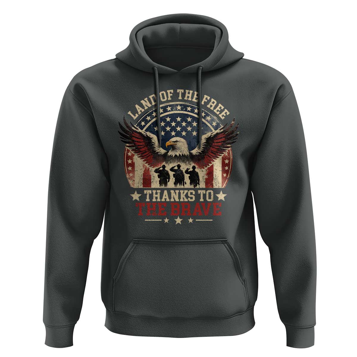 Veterans Hoodie Land Of The Free Thanks To The Brave American Flag Eagle