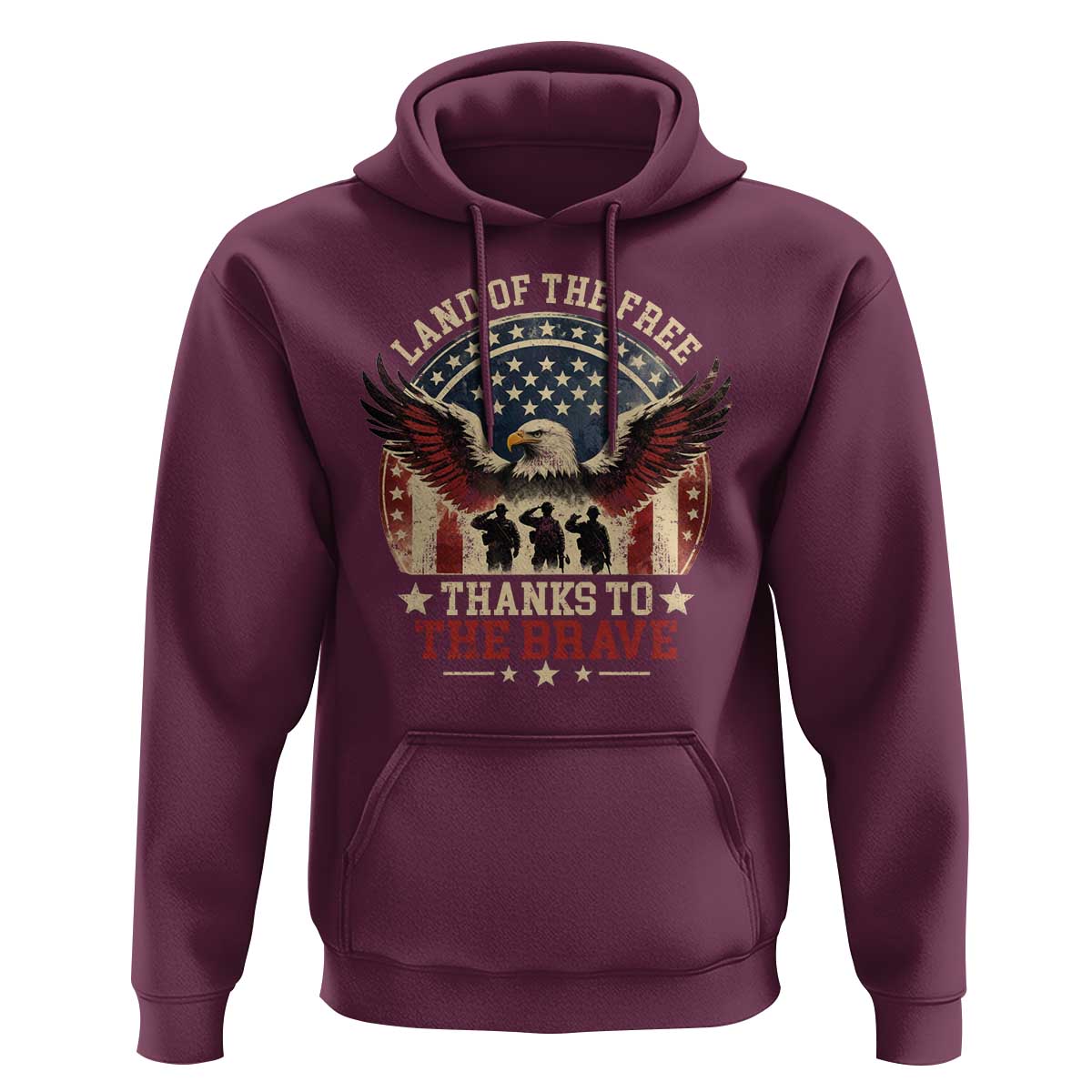 Veterans Hoodie Land Of The Free Thanks To The Brave American Flag Eagle