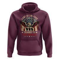 Veterans Hoodie Land Of The Free Thanks To The Brave American Flag Eagle
