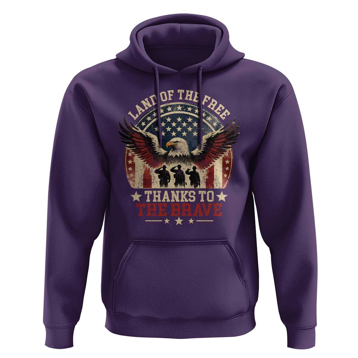 Veterans Hoodie Land Of The Free Thanks To The Brave American Flag Eagle