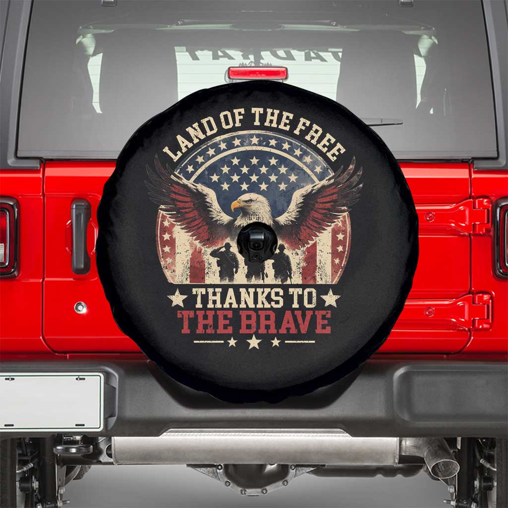 Veterans Spare Tire Cover Land Of The Free Thanks To The Brave American Flag Eagle