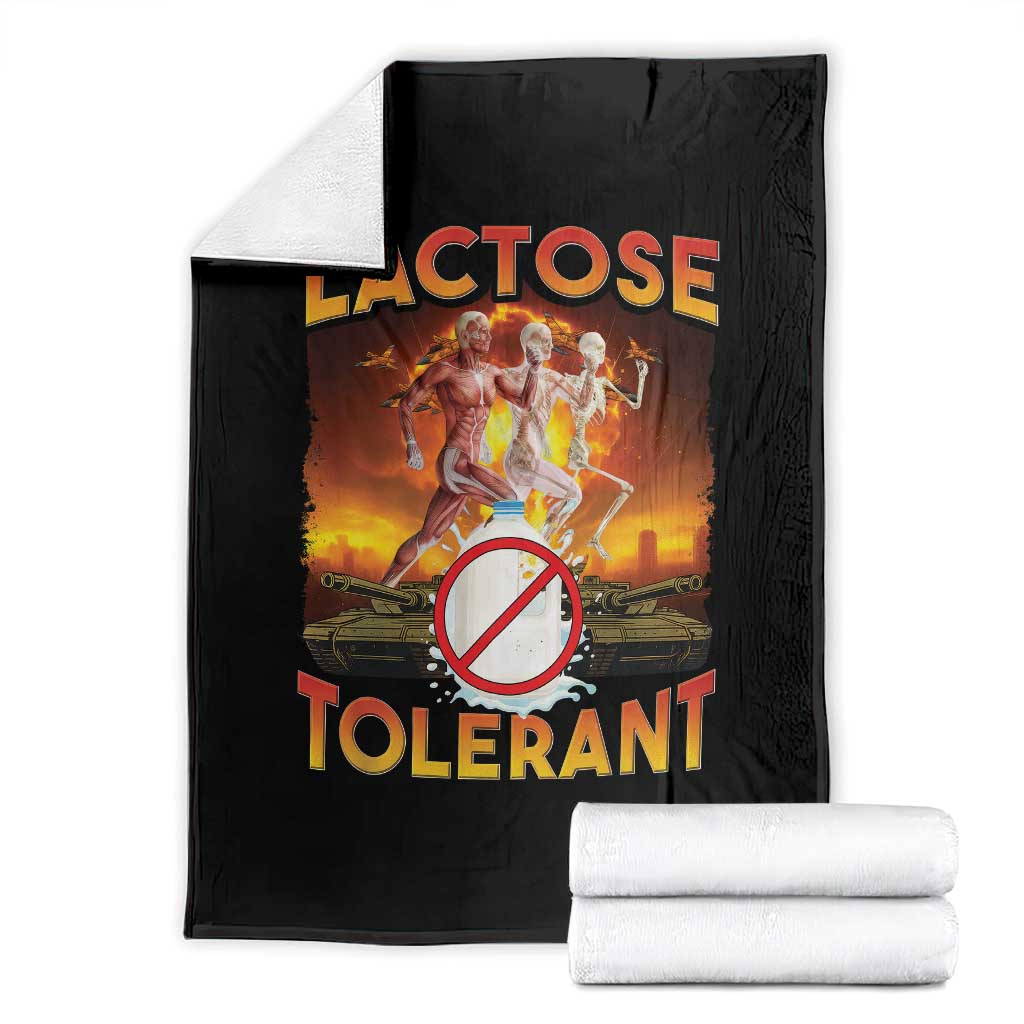 Funny Lactose Tolerant Throw Blanket Ironic Sarcastic Funny Humor Cringe Meme - Wonder Print Shop