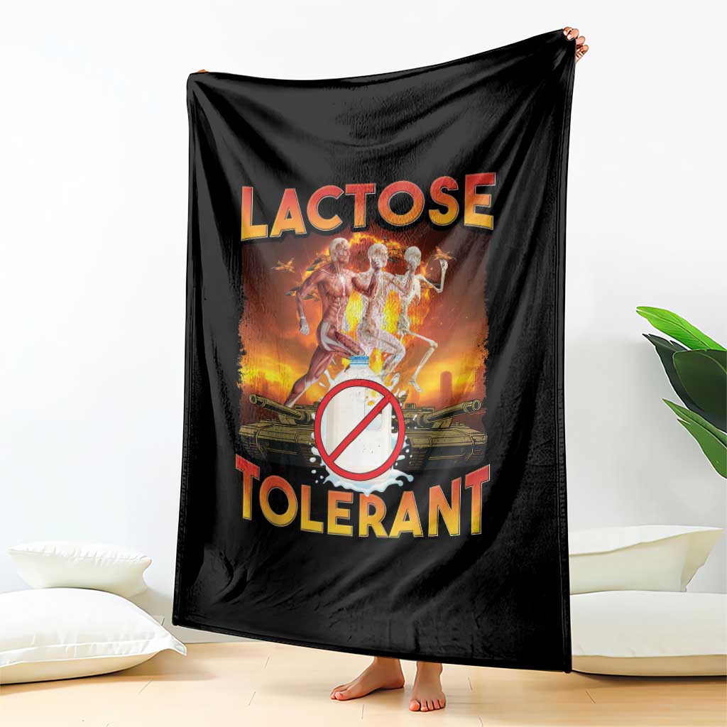 Funny Lactose Tolerant Throw Blanket Ironic Sarcastic Funny Humor Cringe Meme - Wonder Print Shop