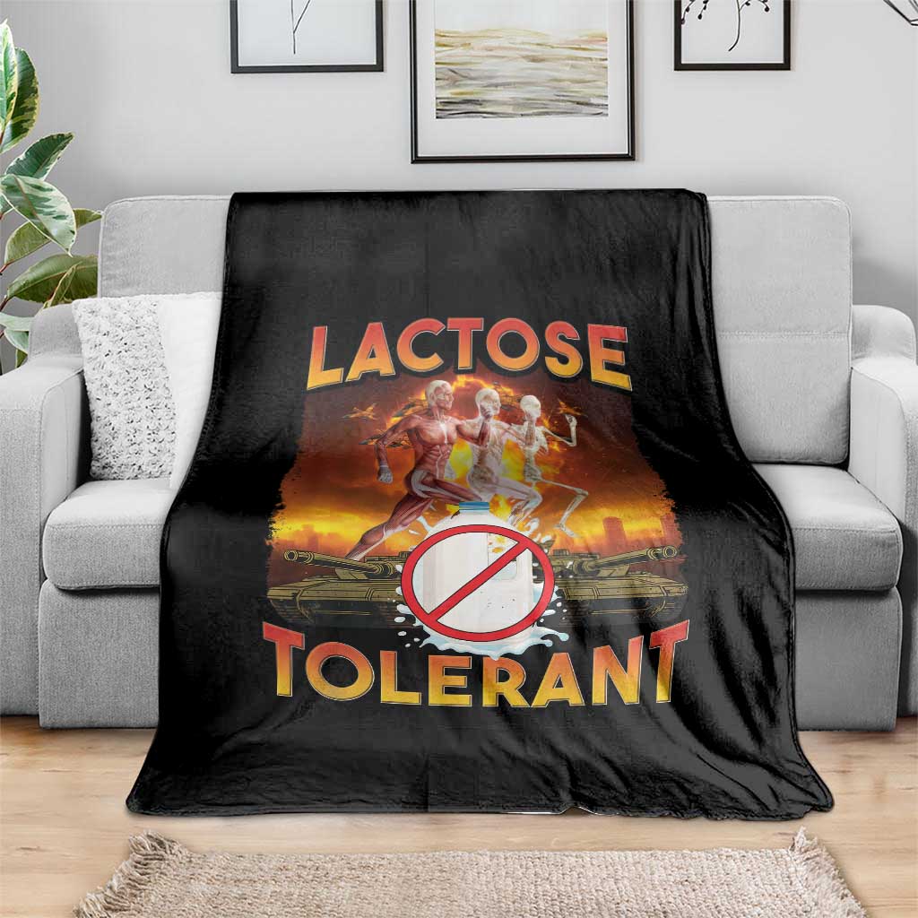 Funny Lactose Tolerant Throw Blanket Ironic Sarcastic Funny Humor Cringe Meme - Wonder Print Shop