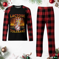 Funny Lactose Tolerant Plaid Pajama Set Ironic Sarcastic Funny Humor Cringe Meme - Wonder Print Shop