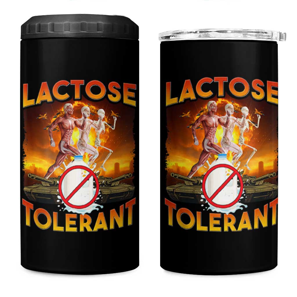 Funny Lactose Tolerant 4 in 1 Can Cooler Tumbler Ironic Sarcastic Funny Humor Cringe Meme - Wonder Print Shop