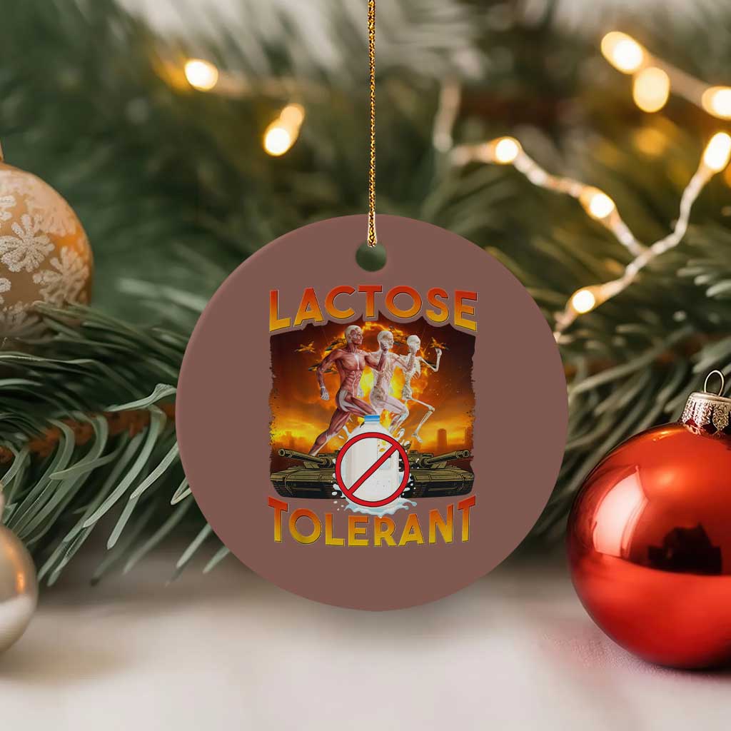 Funny Lactose Tolerant Ceramic Ornament Ironic Sarcastic Funny Humor Cringe Meme - Wonder Print Shop