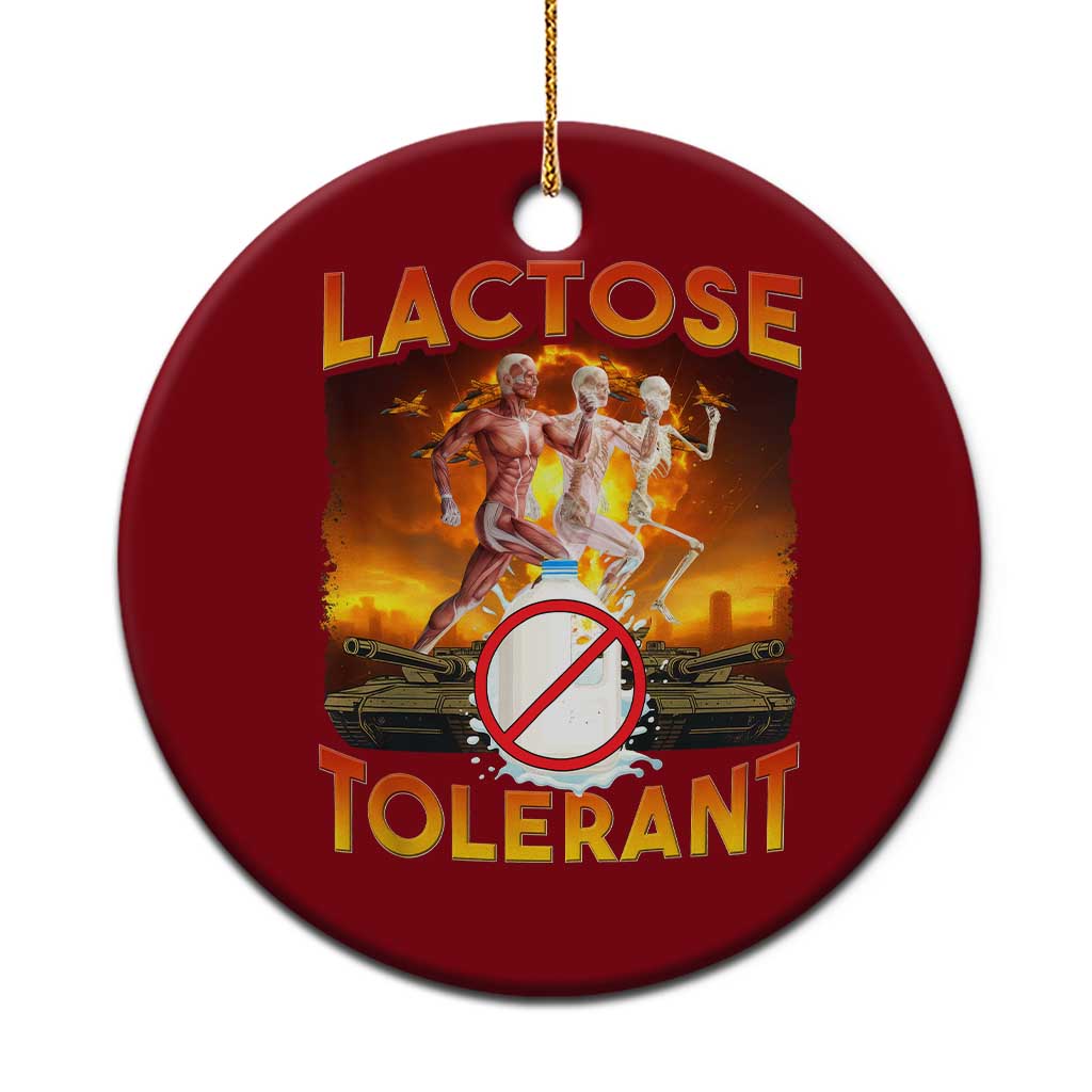 Funny Lactose Tolerant Ceramic Ornament Ironic Sarcastic Funny Humor Cringe Meme - Wonder Print Shop
