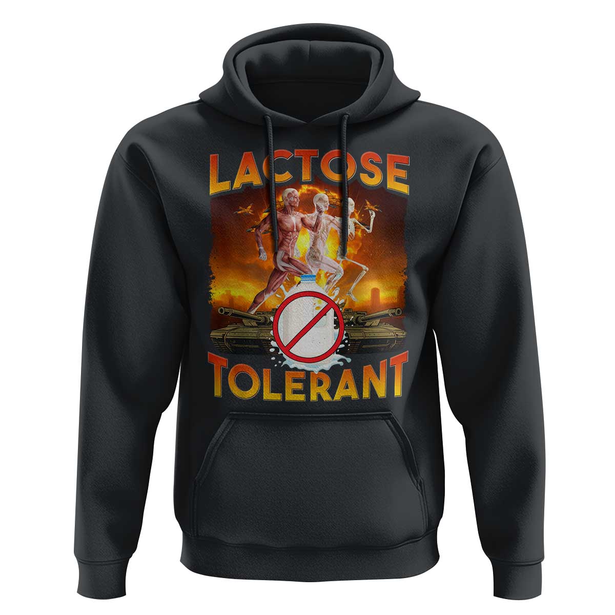 Funny Lactose Tolerant Hoodie Ironic Sarcastic Funny Humor Cringe Meme - Wonder Print Shop