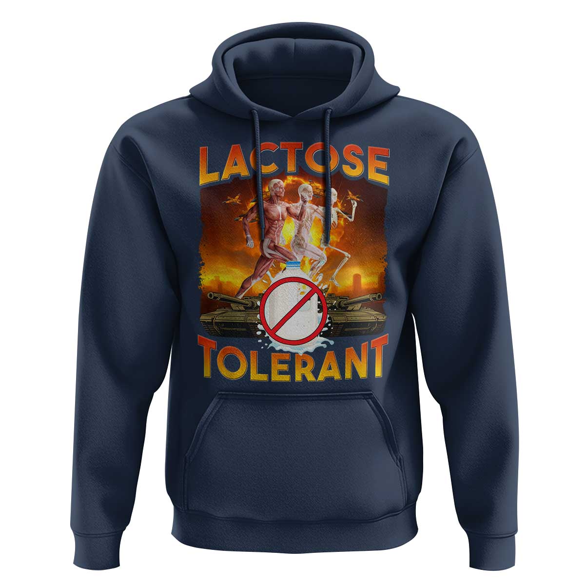 Funny Lactose Tolerant Hoodie Ironic Sarcastic Funny Humor Cringe Meme - Wonder Print Shop