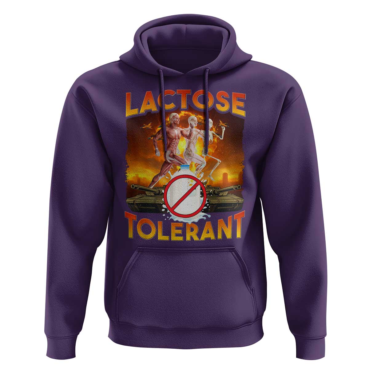 Funny Lactose Tolerant Hoodie Ironic Sarcastic Funny Humor Cringe Meme - Wonder Print Shop