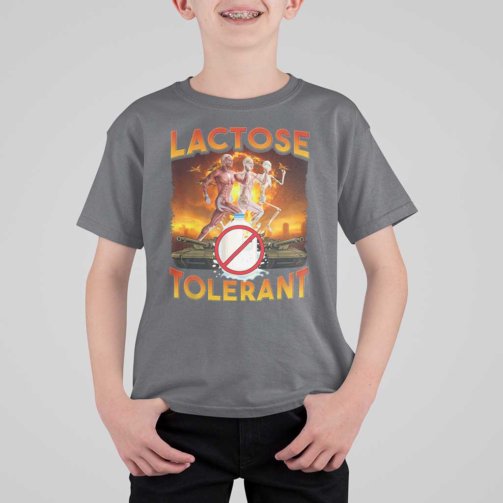 Funny Lactose Tolerant T Shirt For Kid Ironic Sarcastic Funny Humor Cringe Meme - Wonder Print Shop