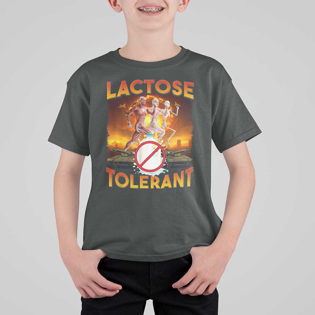 Funny Lactose Tolerant T Shirt For Kid Ironic Sarcastic Funny Humor Cringe Meme - Wonder Print Shop