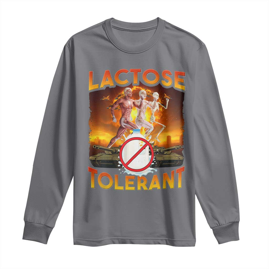 Funny Lactose Tolerant Long Sleeve Shirt Ironic Sarcastic Funny Humor Cringe Meme - Wonder Print Shop