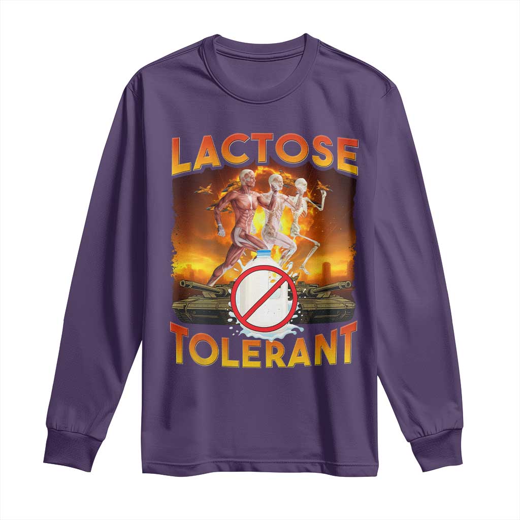 Funny Lactose Tolerant Long Sleeve Shirt Ironic Sarcastic Funny Humor Cringe Meme - Wonder Print Shop