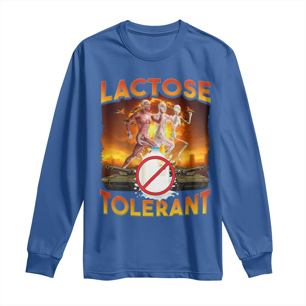 Funny Lactose Tolerant Long Sleeve Shirt Ironic Sarcastic Funny Humor Cringe Meme - Wonder Print Shop