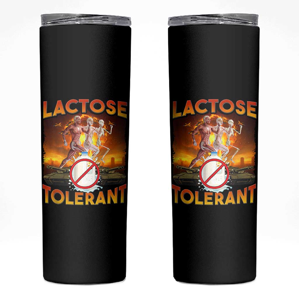Funny Lactose Tolerant Skinny Tumbler Ironic Sarcastic Funny Humor Cringe Meme - Wonder Print Shop