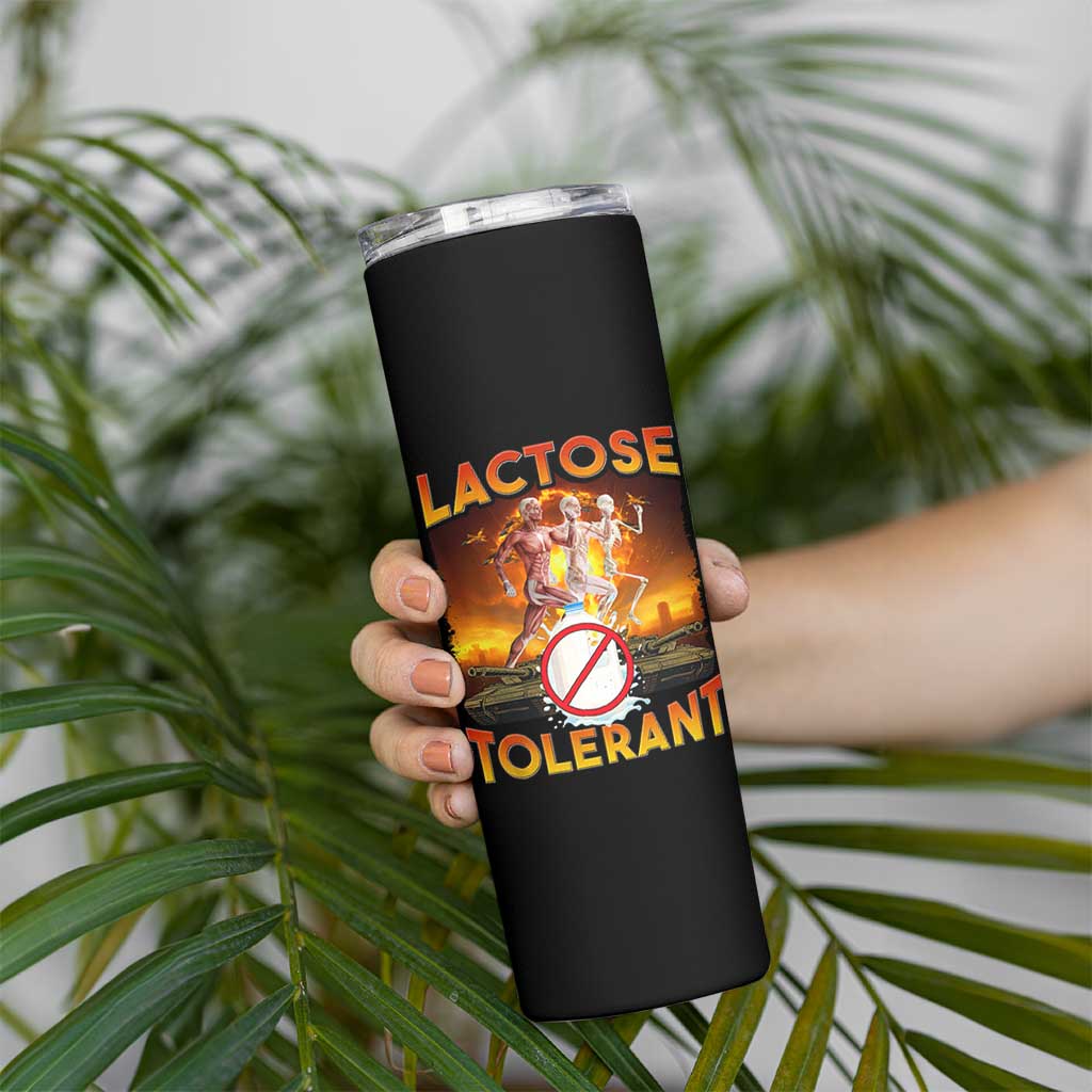 Funny Lactose Tolerant Skinny Tumbler Ironic Sarcastic Funny Humor Cringe Meme - Wonder Print Shop