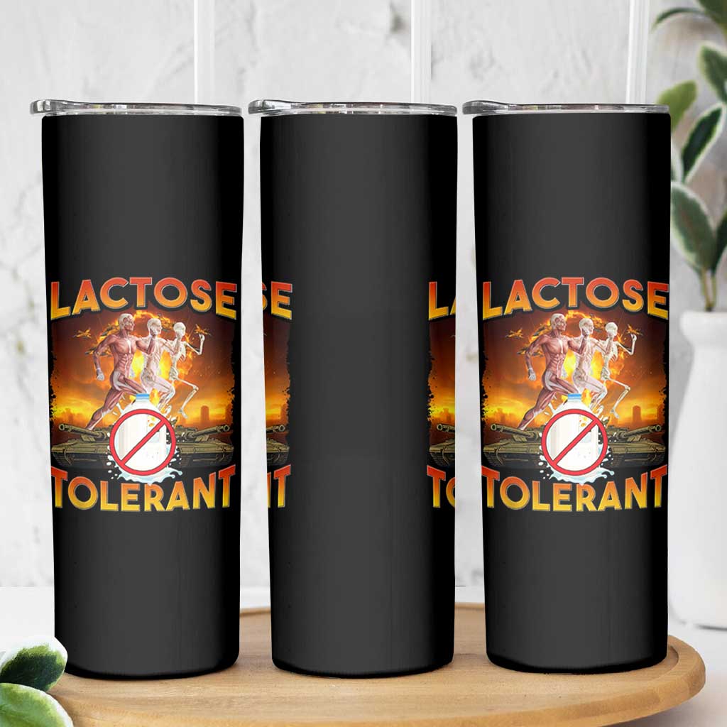 Funny Lactose Tolerant Skinny Tumbler Ironic Sarcastic Funny Humor Cringe Meme - Wonder Print Shop