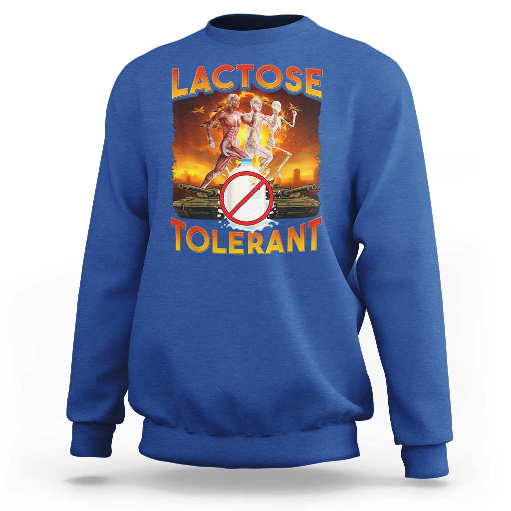 Funny Lactose Tolerant Sweatshirt Ironic Sarcastic Funny Humor Cringe Meme - Wonder Print Shop