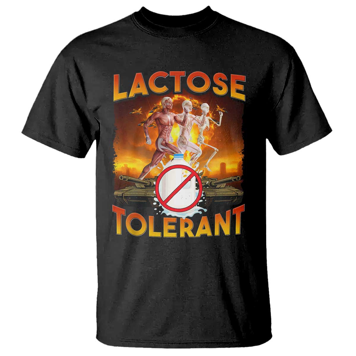 Funny Lactose Tolerant T Shirt Ironic Sarcastic Funny Humor Cringe Meme - Wonder Print Shop
