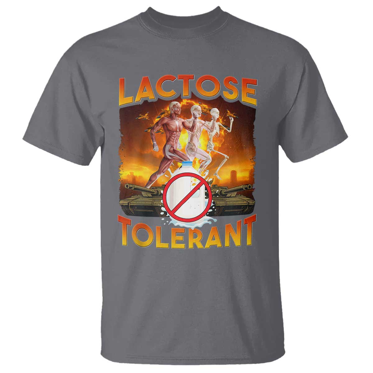 Funny Lactose Tolerant T Shirt Ironic Sarcastic Funny Humor Cringe Meme - Wonder Print Shop