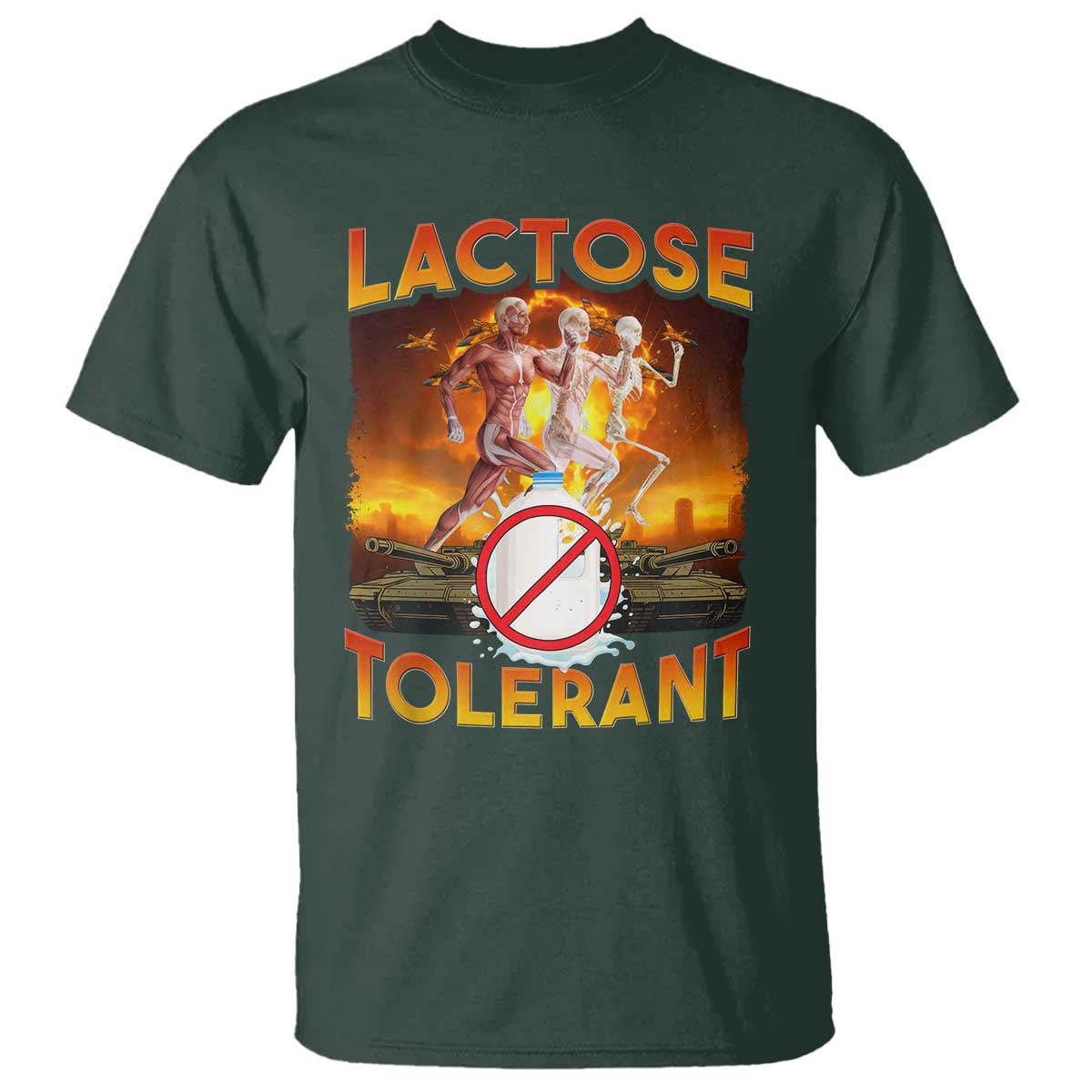 Funny Lactose Tolerant T Shirt Ironic Sarcastic Funny Humor Cringe Meme - Wonder Print Shop