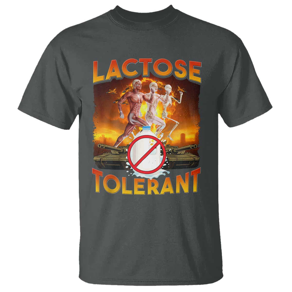 Funny Lactose Tolerant T Shirt Ironic Sarcastic Funny Humor Cringe Meme - Wonder Print Shop
