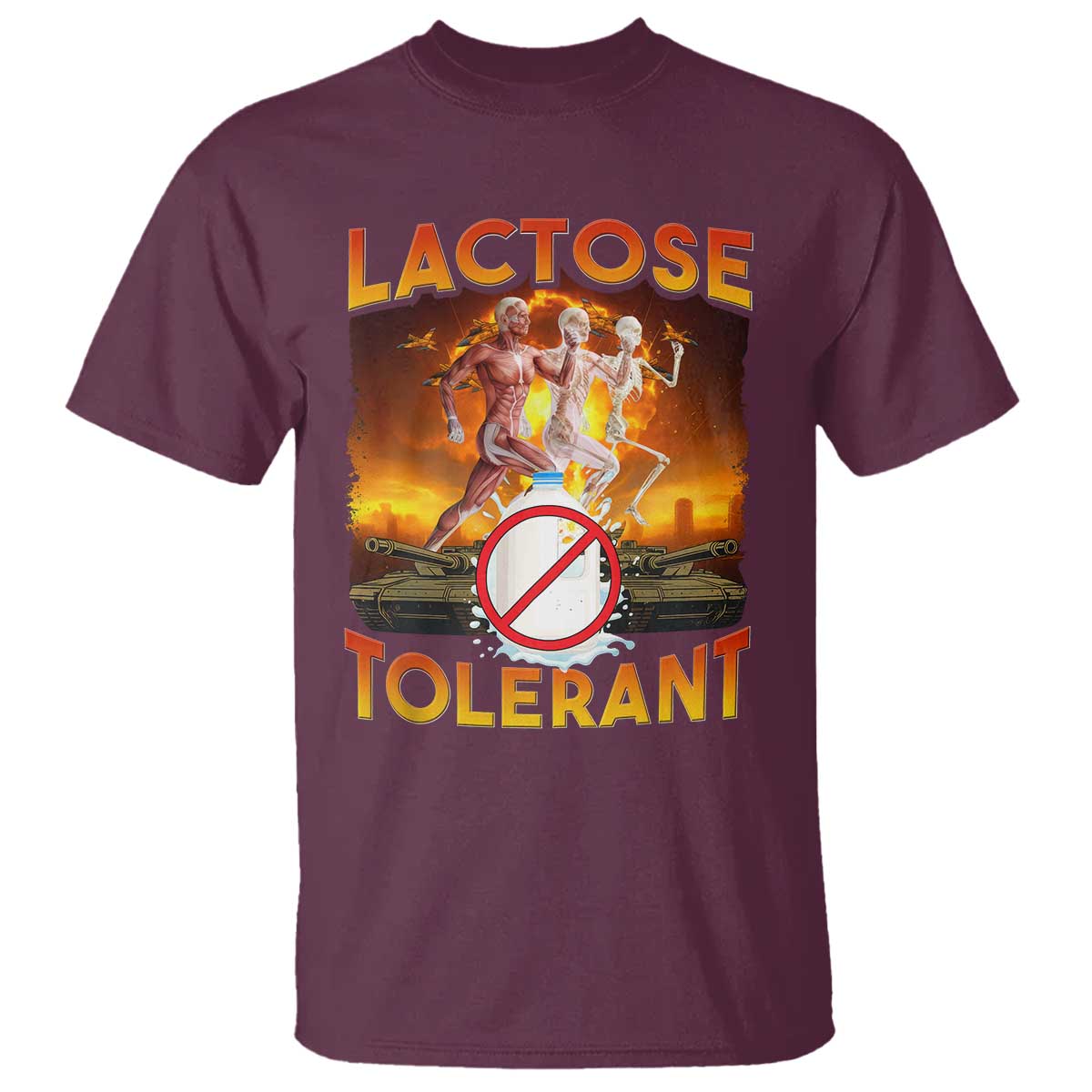 Funny Lactose Tolerant T Shirt Ironic Sarcastic Funny Humor Cringe Meme - Wonder Print Shop
