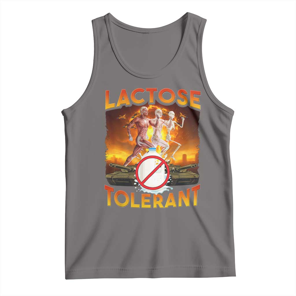 Funny Lactose Tolerant Tank Top Ironic Sarcastic Funny Humor Cringe Meme - Wonder Print Shop