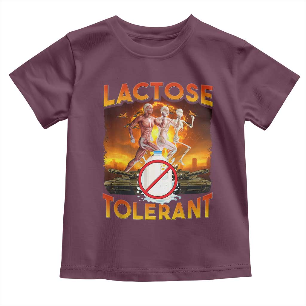 Funny Lactose Tolerant Toddler T Shirt Ironic Sarcastic Funny Humor Cringe Meme - Wonder Print Shop