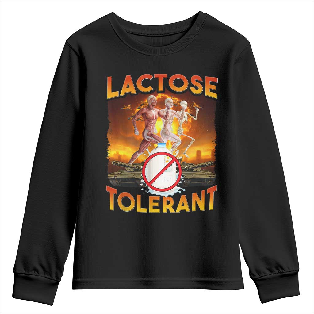 Funny Lactose Tolerant Youth Sweatshirt Ironic Sarcastic Funny Humor Cringe Meme - Wonder Print Shop