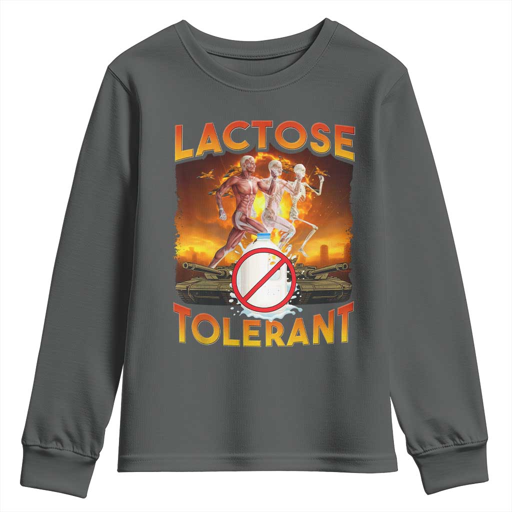 Funny Lactose Tolerant Youth Sweatshirt Ironic Sarcastic Funny Humor Cringe Meme - Wonder Print Shop