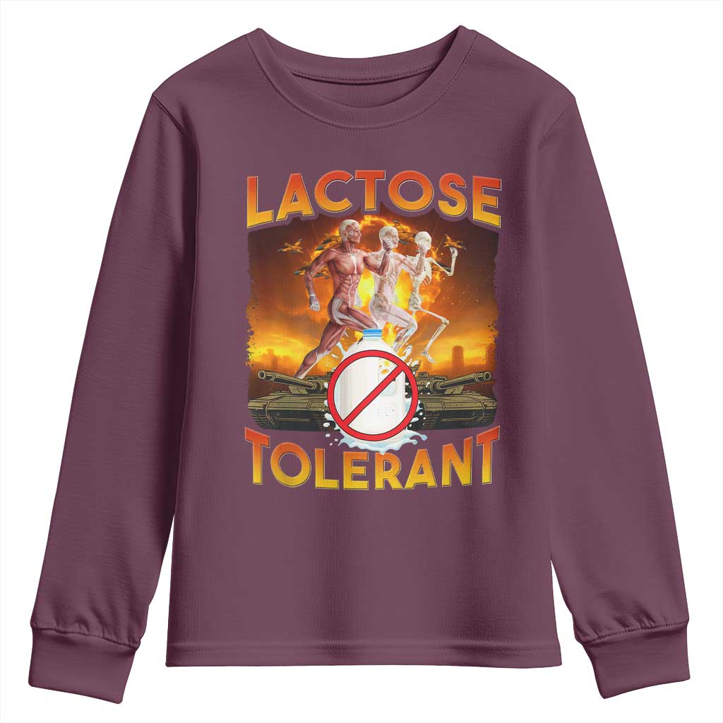 Funny Lactose Tolerant Youth Sweatshirt Ironic Sarcastic Funny Humor Cringe Meme - Wonder Print Shop